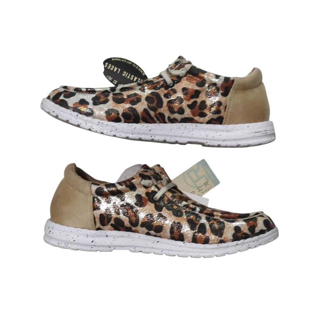 Roper Hang Loose Casual Flats With Metallic Leopard Print Size 6.5